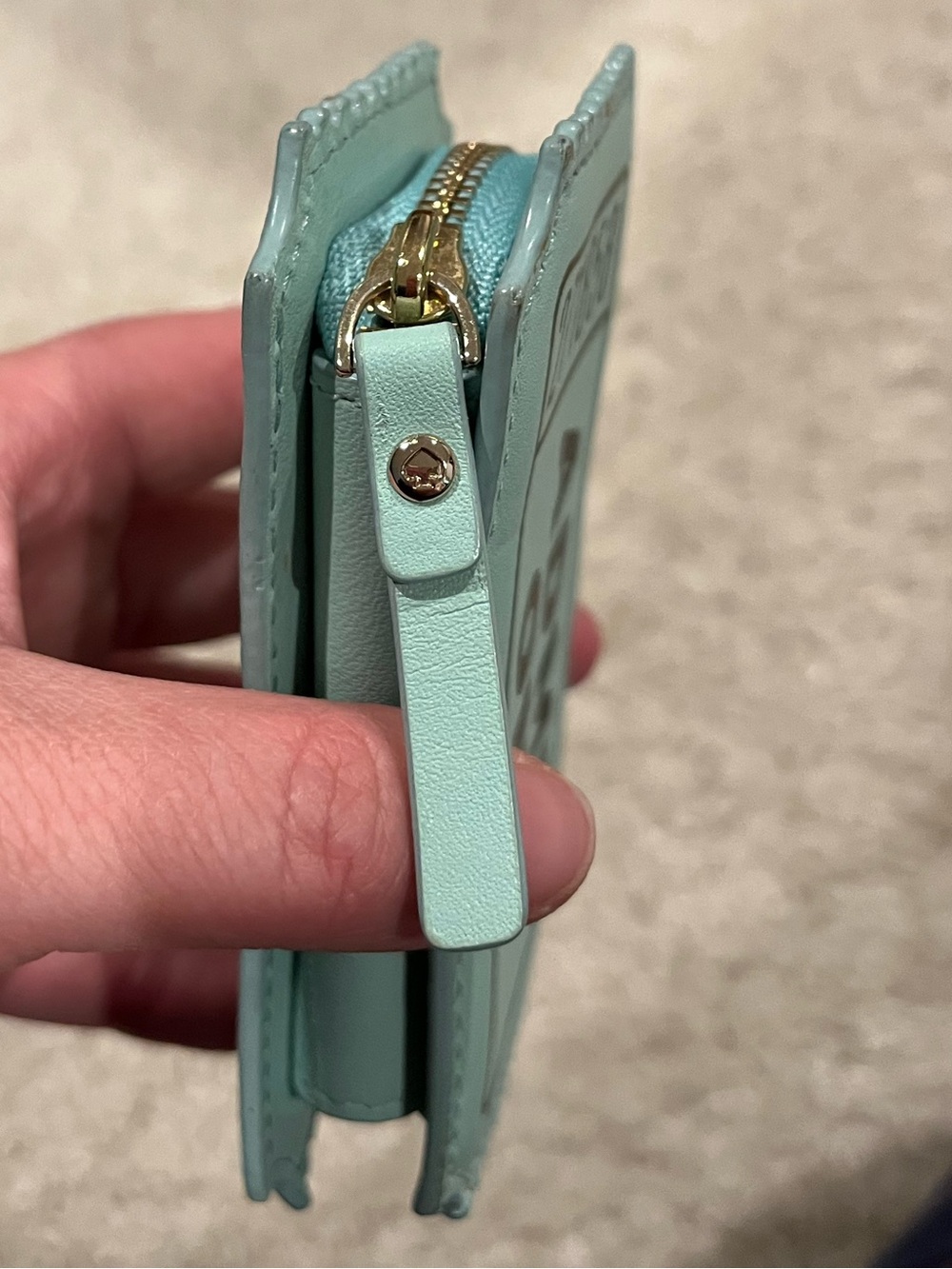 Kate Spade Rare Admit One Ticket Zip Wallet - Mint Green - Picture 7 of 14
